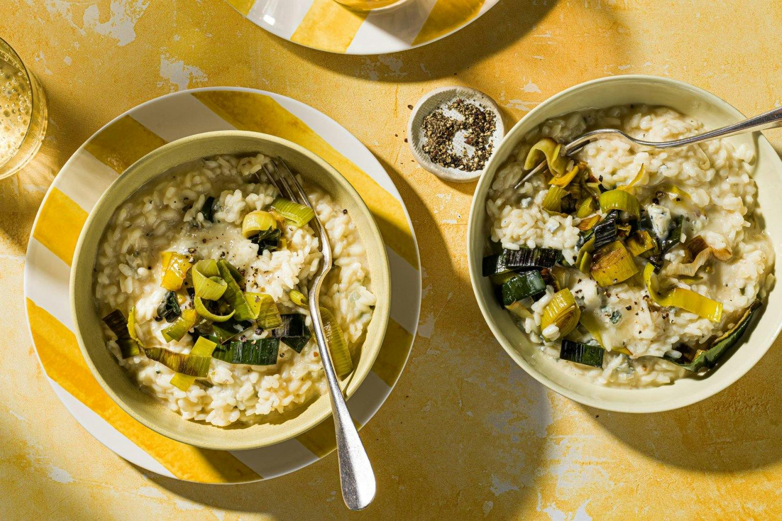 Risotto au gorgonzola et au poireau