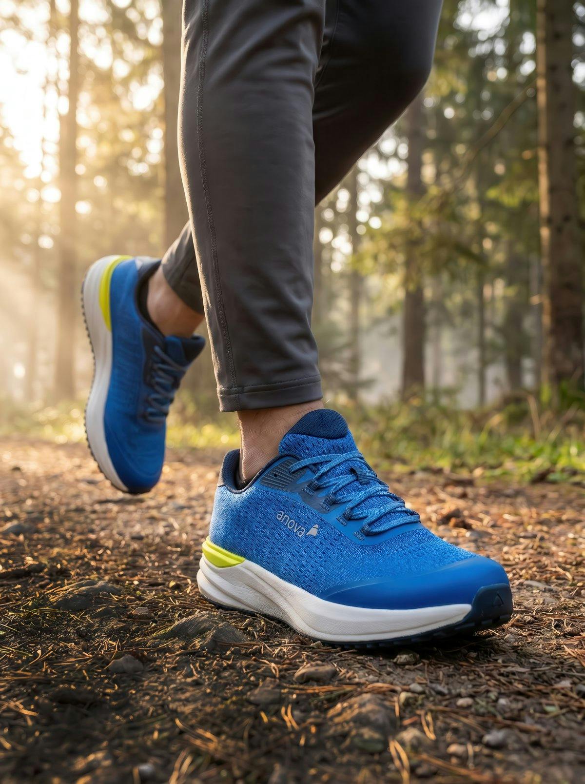 Die neuen «Anova Active»-Schuhe gibt es in drei Linien für Damen und Herren: Das sportliche Alltagsmodell «Aura», das Outdoor-Modell «Flow Trail» und der Wanderschuh «Peak Comfort». Im Bild: Das Modell «Aura Vallarta/Dark Navy»