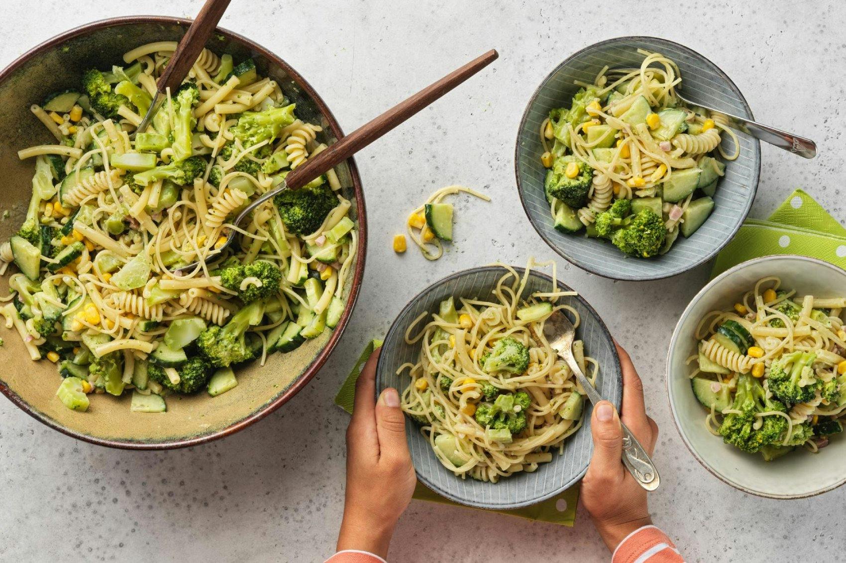 Salade aux restes de pâtes