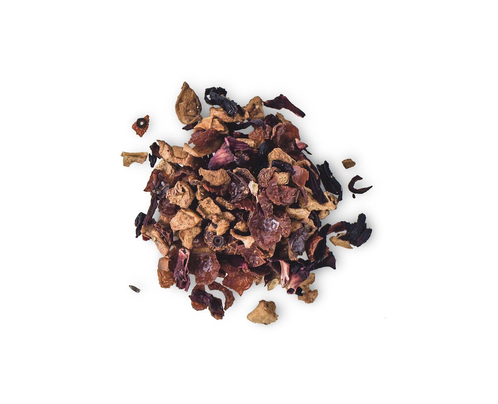 Thé aux fruits: les variétés préférées sont églantier, pomme, orange, citron, baies.