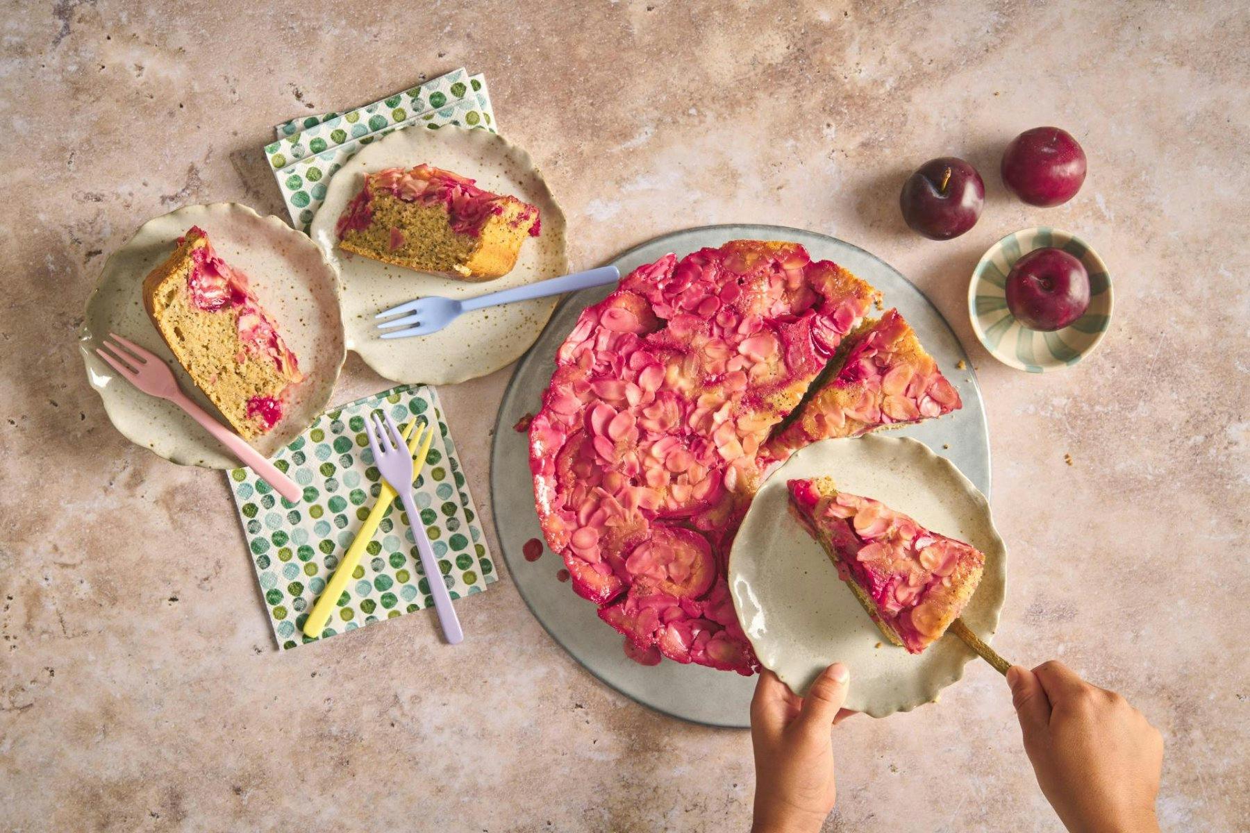 Gâteau renversé aux prunes