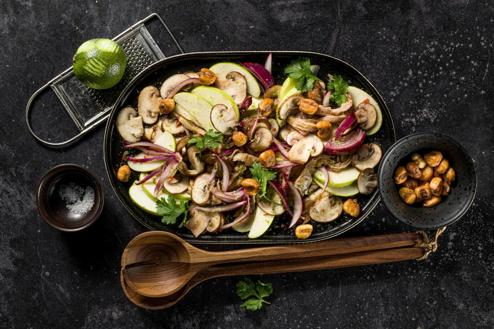 Pilz-Ceviche mit Apfel