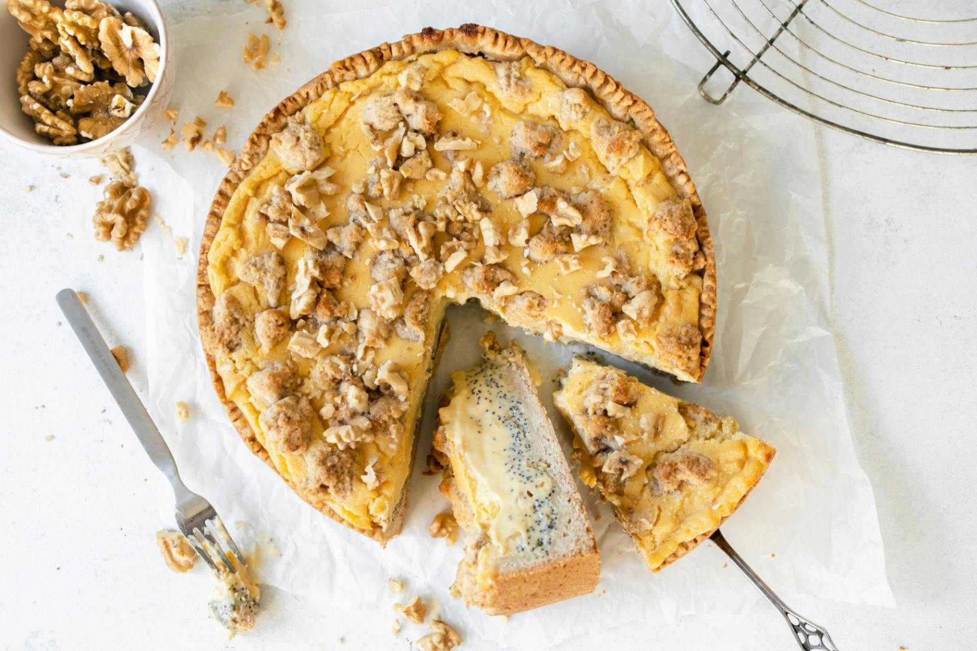 Vanille-Apfel-Mohn-Cheesecake