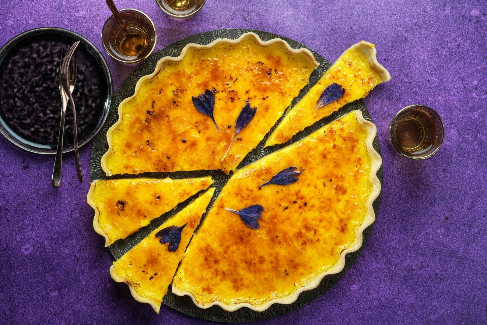 Tarte à la crème brûlée au safran