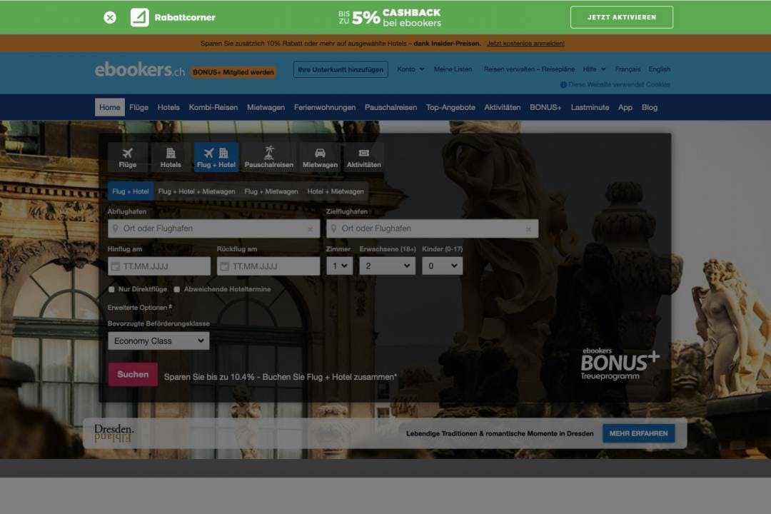 Tipp: Aktiviere den Cashback direkt über die dazugehörige Browser-Erweiterung.