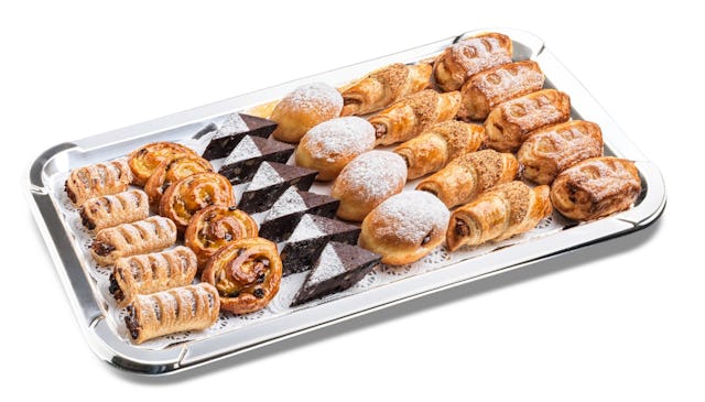 Pâtisserie-, Gebäck- und Früchte-Platten gibt es