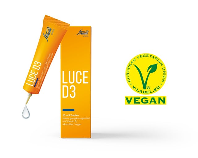 LUCE D3, exklusiv erhältlich in Apotheken und Drogerien.