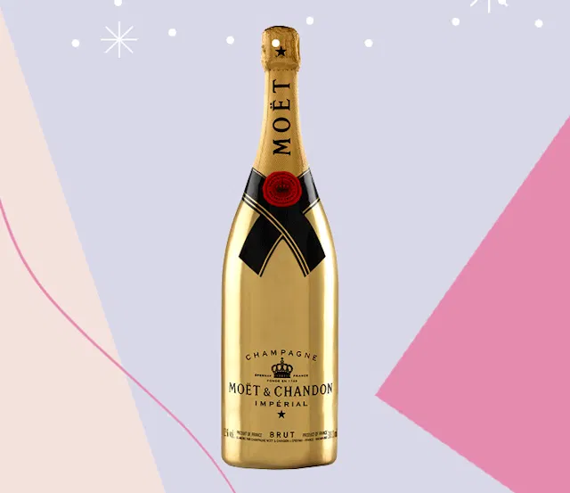 Brillons ensemble: la bouteille de ce Jéroboam de 3 litres aux reflets dorés s'accorde parfaitement avec ton look festif. Un champagne fait pour une occasion très spéciale!