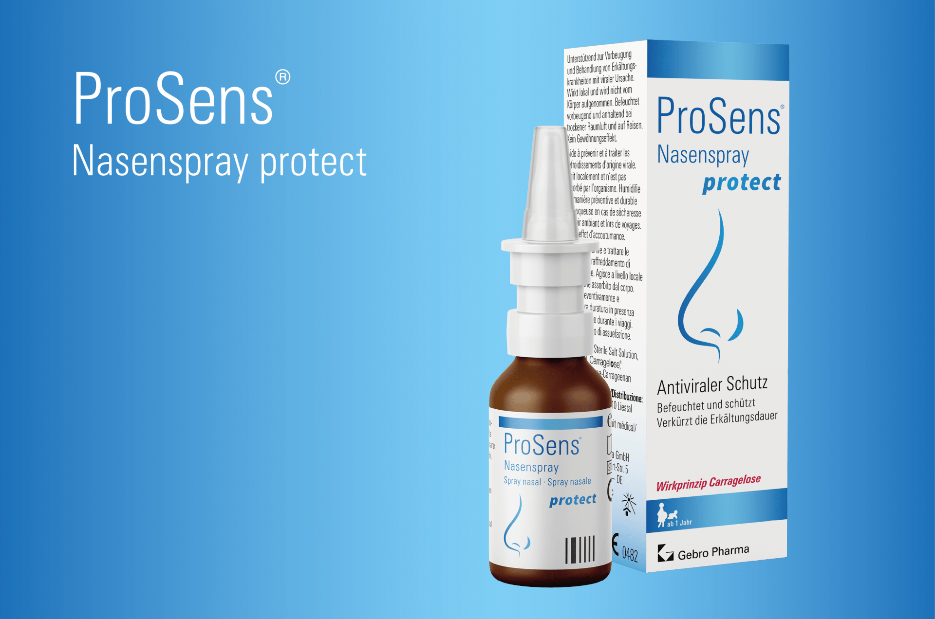 ProSens ® Nasenspray protect: antiviraler Schutz bei grippalen Infekten. Bei ersten Anzeichen eines Schnupfens, befeuchtet und schützt die Nasenschlei...