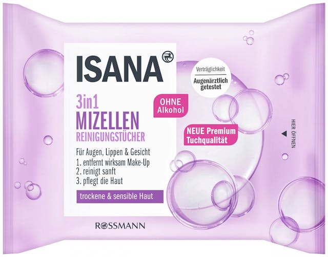 Mizellen Reinigungstücher entfernen wirksam
wasserfestes Make-up und schützen die Haut vor dem
Austrocknen. 25 Stück für CHF 1.90