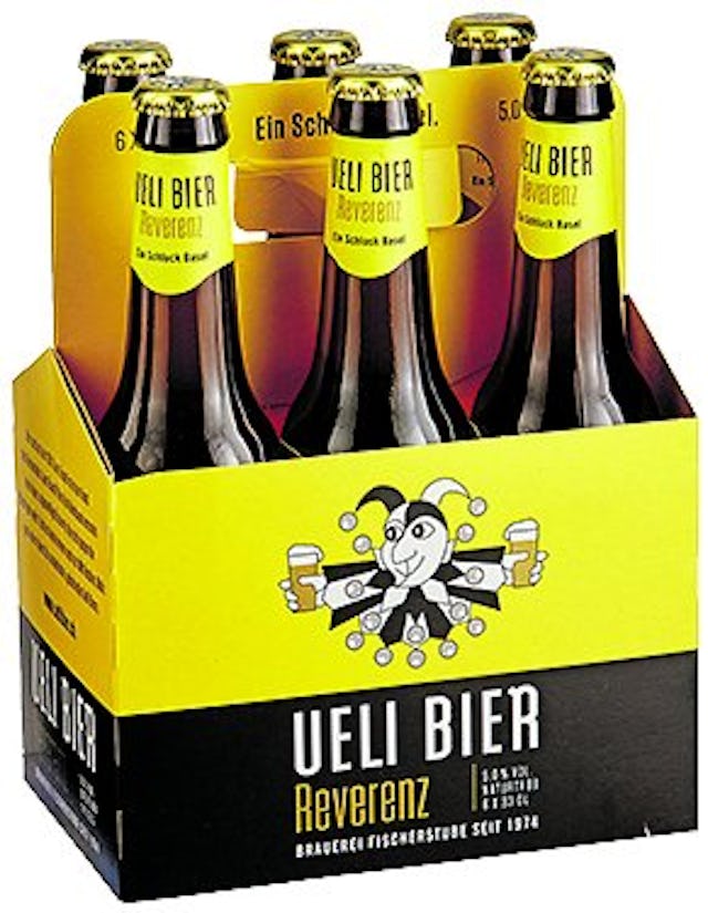 abgefüllte Fasnacht
Ueli Bier Reverenz 6 × 33 cl, 12.50 Franken auf coop.ch, 
Coop verkauft keinen 
Alkohol an Jugendliche 
unter 18 Jahren.