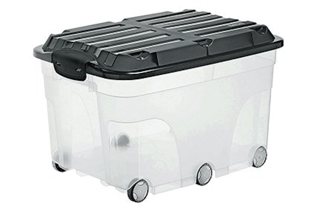 Sur roulettes: boîte Rollerbox 57 à roulettes 
(57 l, anthracite), 24 fr. 45,