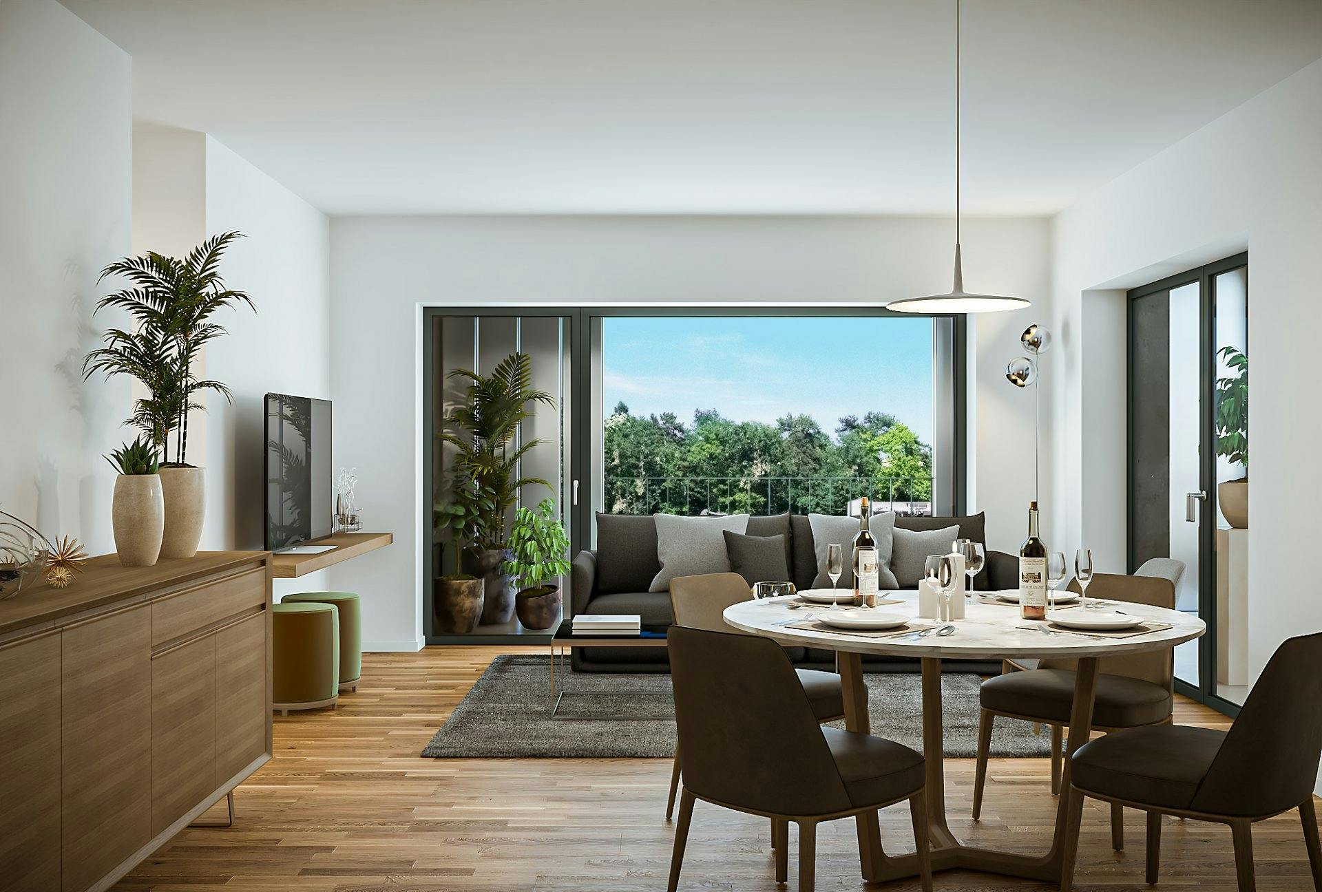 Un intérieur moderne et convivial.