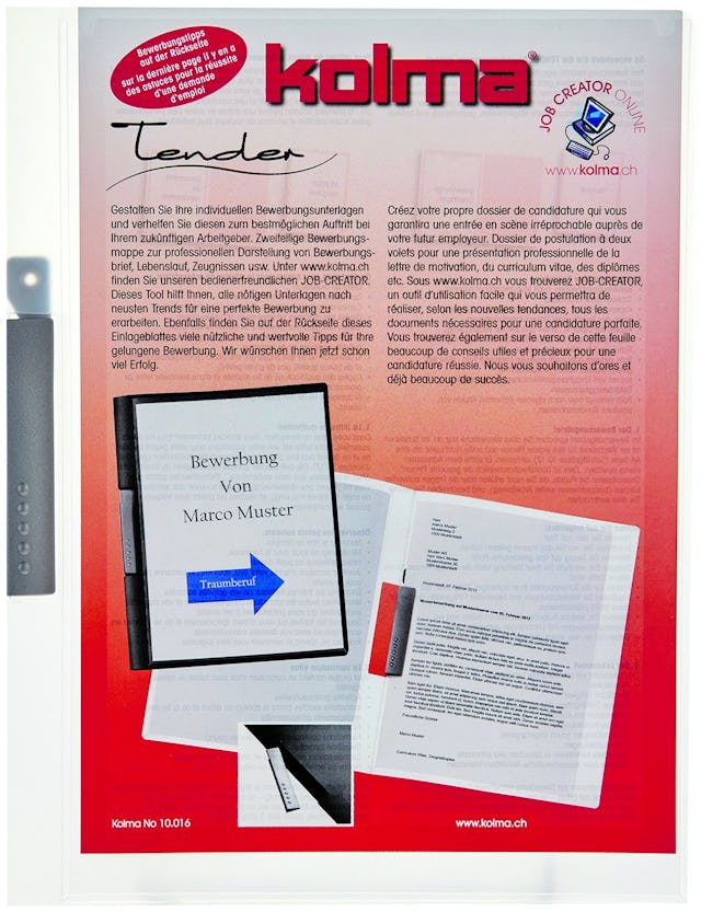 Postule comme un pro:
dossier de postulation Kolma,
chemises transparentes A4,
2 pièces, 4 fr. 95, chez