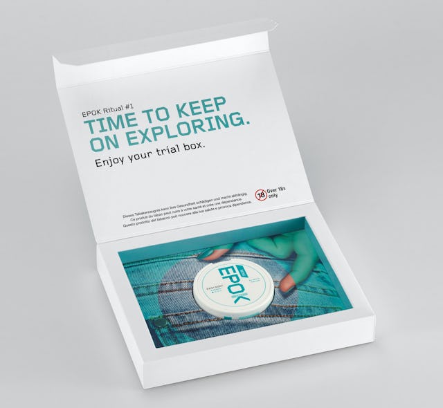 Avec ce kit de démarrage EPOK mini, tu as tout ce qu'il te faut pour essayer le snus.