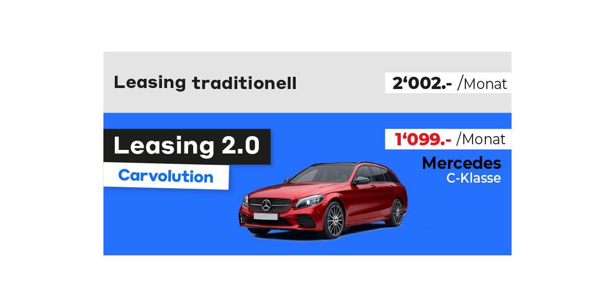 Im Premiumsegment werden die Preisvorteile von Carvolution noch grösser. Einen Mercedes C220d AMG-Line gibt es ab rund 1000 Franken pro Monat.