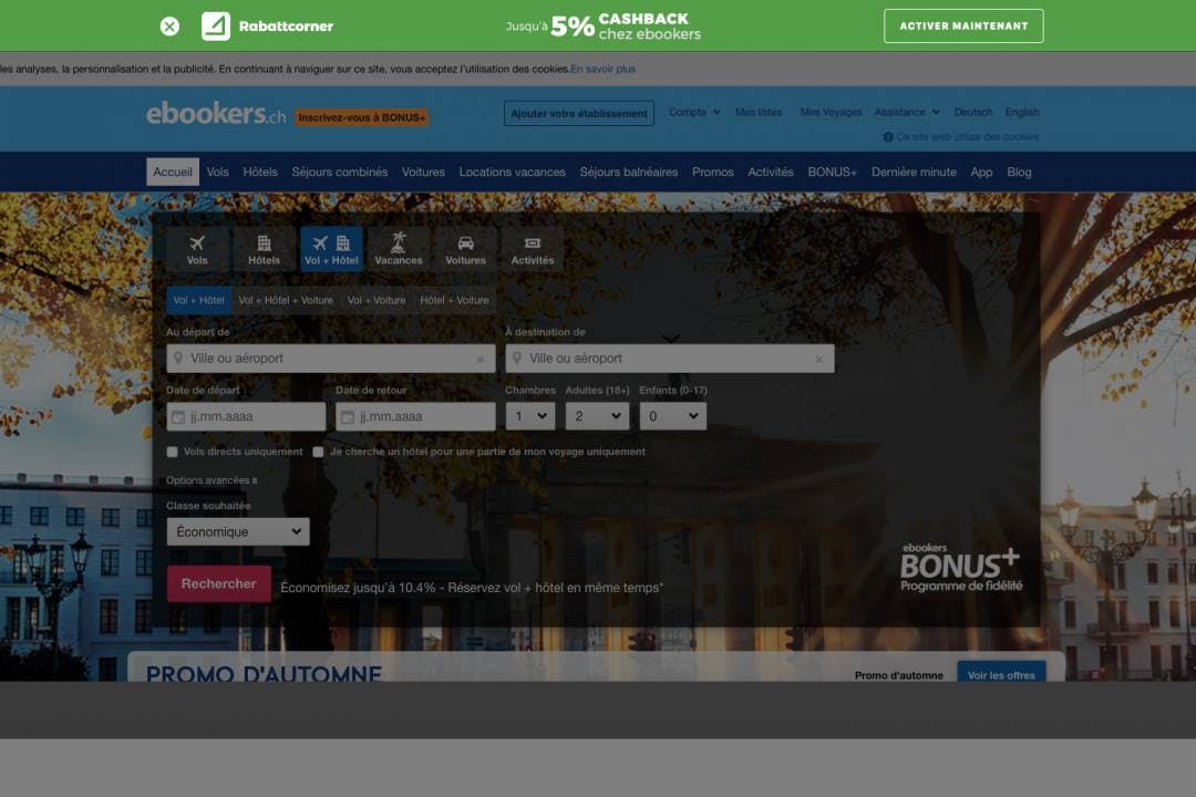 Astuce: installe l’extension Rabattcorner afin d’activer automatiquement le cashback lorsque tu visites une boutique partenaire.