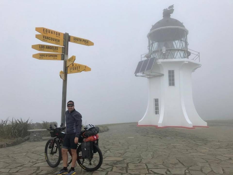 Renato Meier am ersten Tag seiner Bike-Tour.