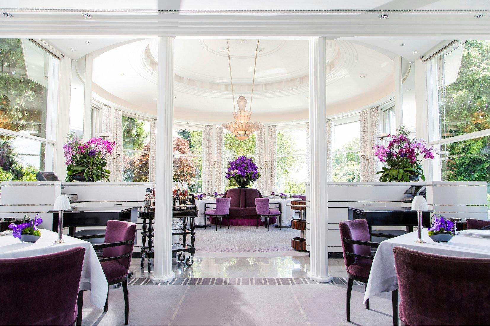 Restaurant Pavillon de l'hôtel Baur au Lac à Zurich.