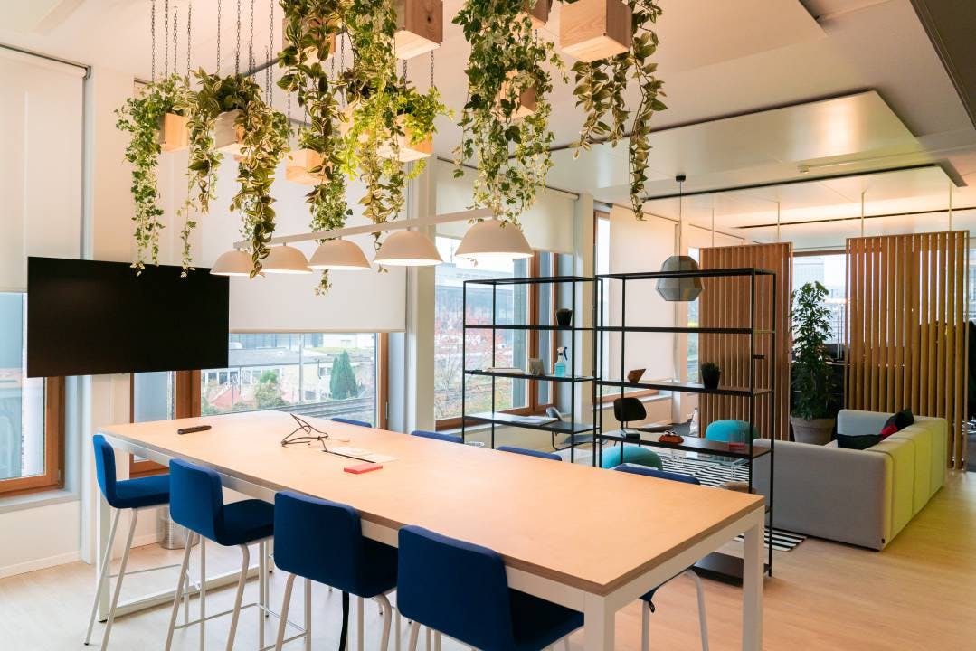 Les plantes assurent la bonne qualité de l’air dans ce call center moderne.