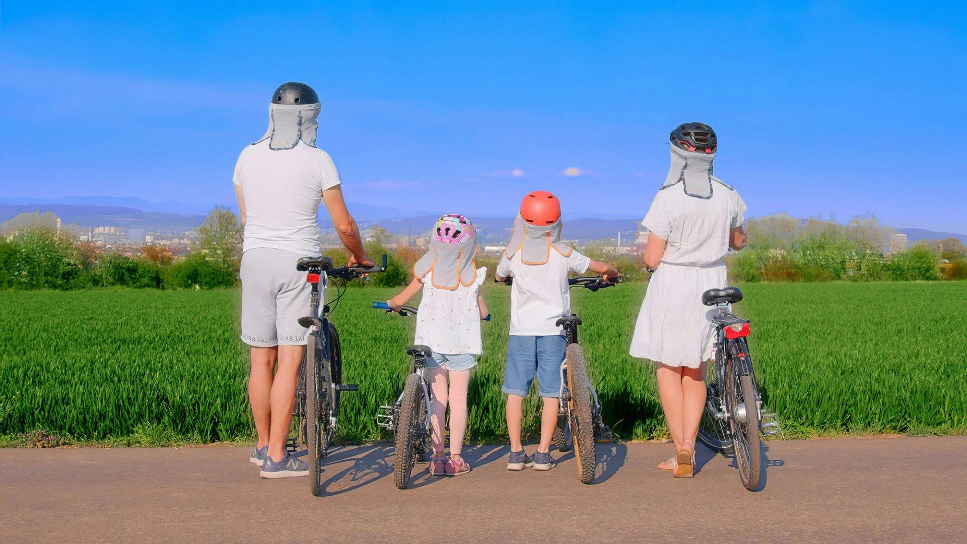 Der Helmaufsatz von Sunity bietet Schutz für die ganze Familie.