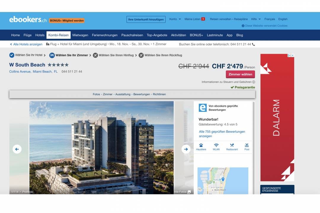 Im Online Shop buchst du das Angebot wie gewohnt.