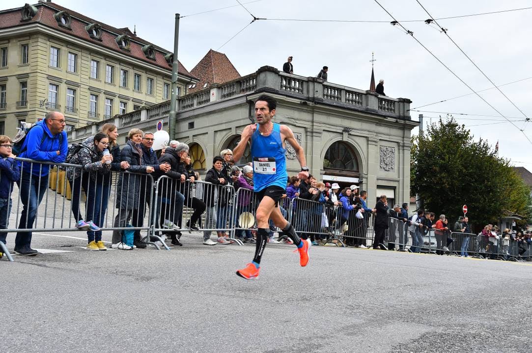 Daniel Atienza en action lors de la 86e édition de la course Morat-Fribourg, le 6 octobre dernier.