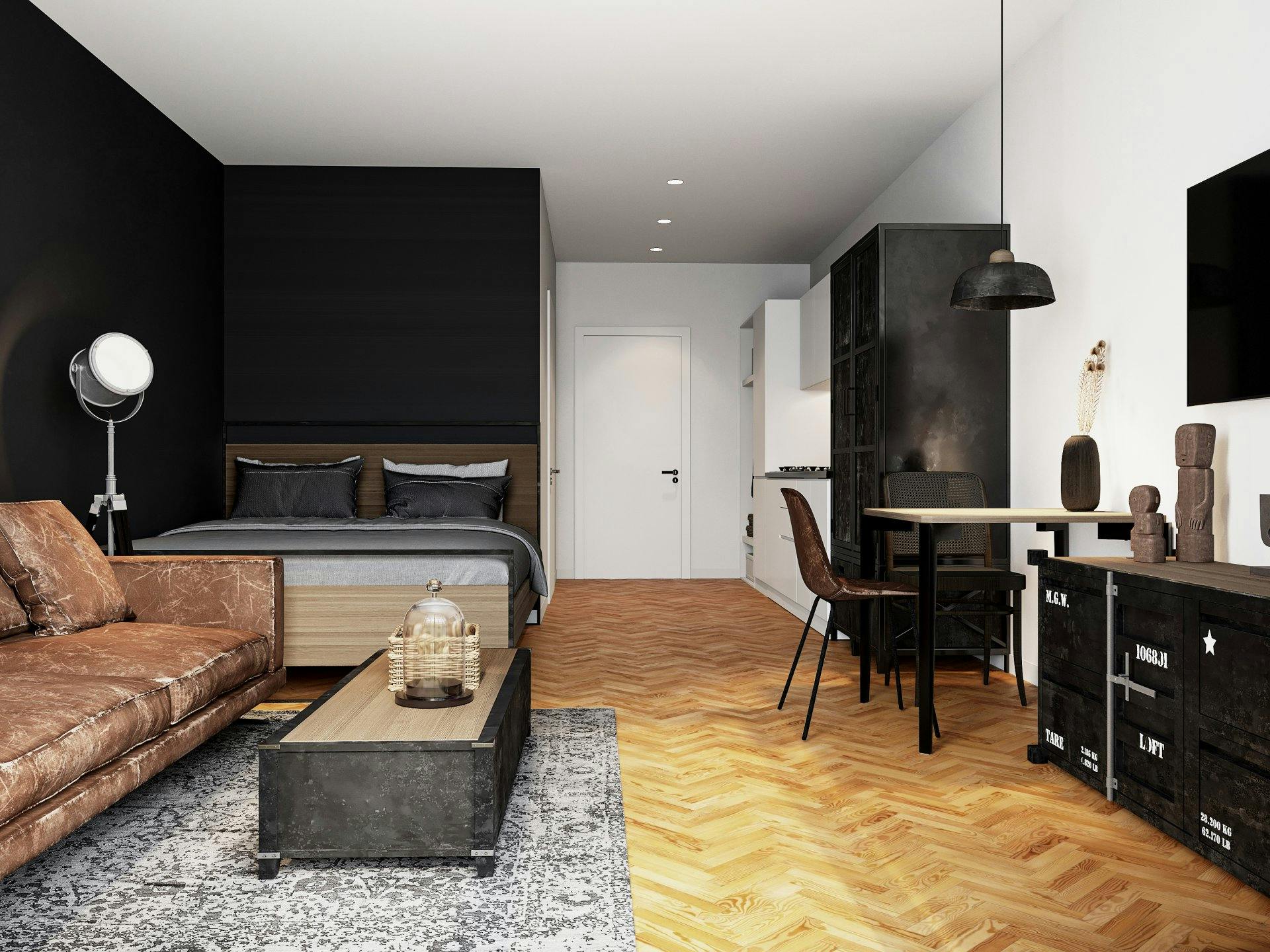 Hier ist die Wohnung im «Industrial Style» zu sehen.