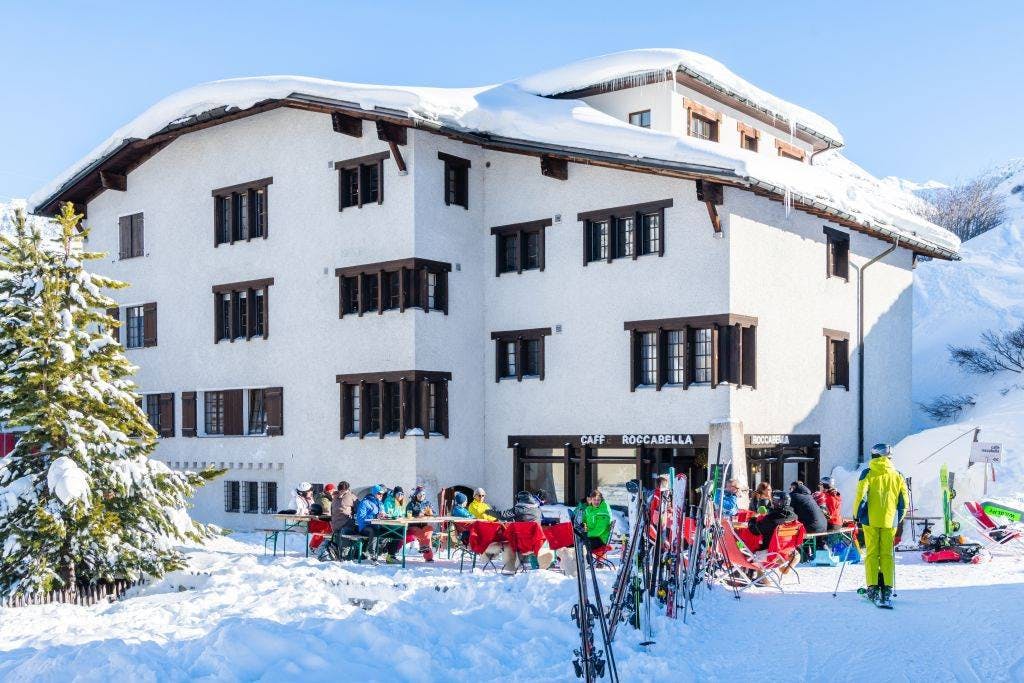Das gemütliche Caffè an der Station des Bivio-Liftes
Im Caffé Roccabella gibt es hausgemachte Kuchen, Suppen und andere kleine feine Speisen.