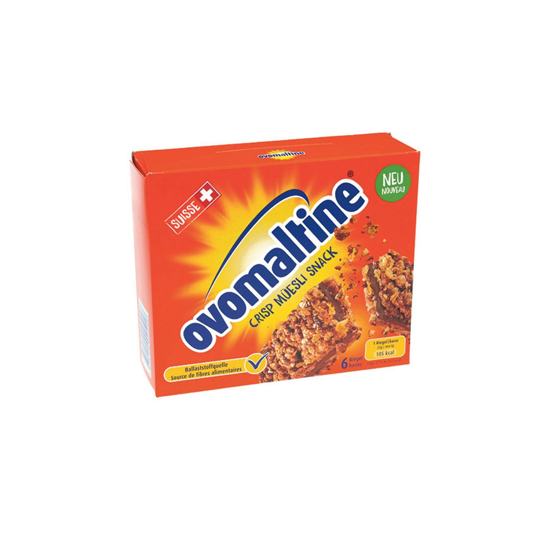 Rider plus longtemps: barre de céréales Ovomaltine Crisp Snack, 4 fr. 80/6 pièces, Coop.