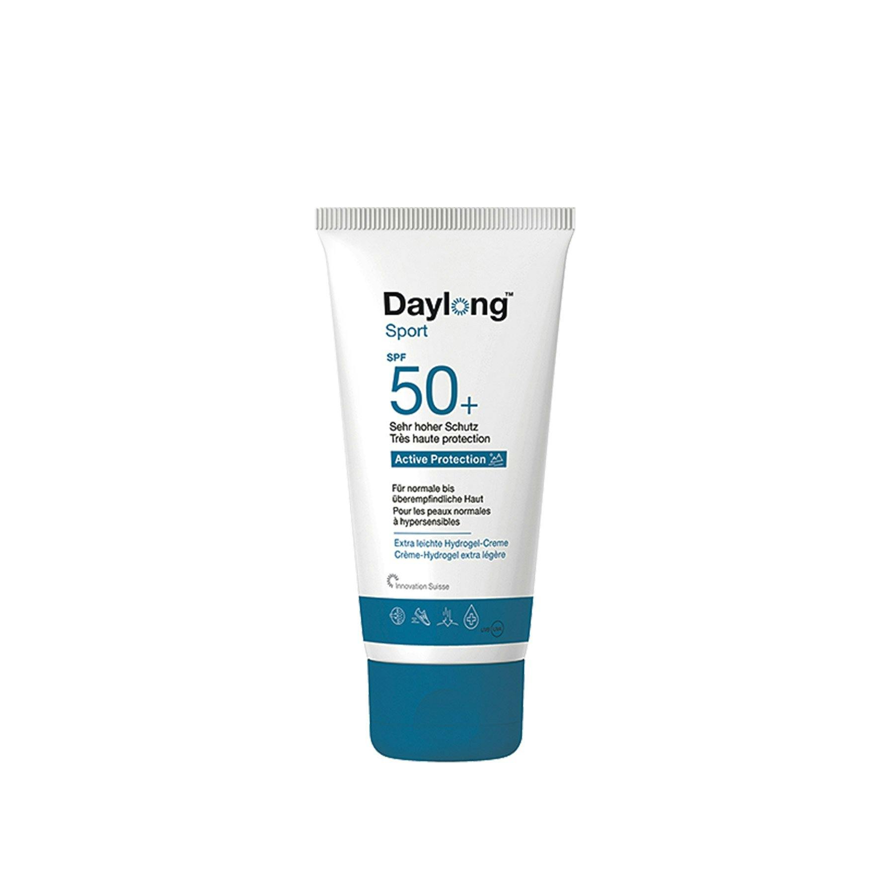 Ça tape en montagne: crème solaire Daylong Sport Hydrogel, SPF 50+, 22 fr. 90/50 ml, pharmacies Coop Vitality.