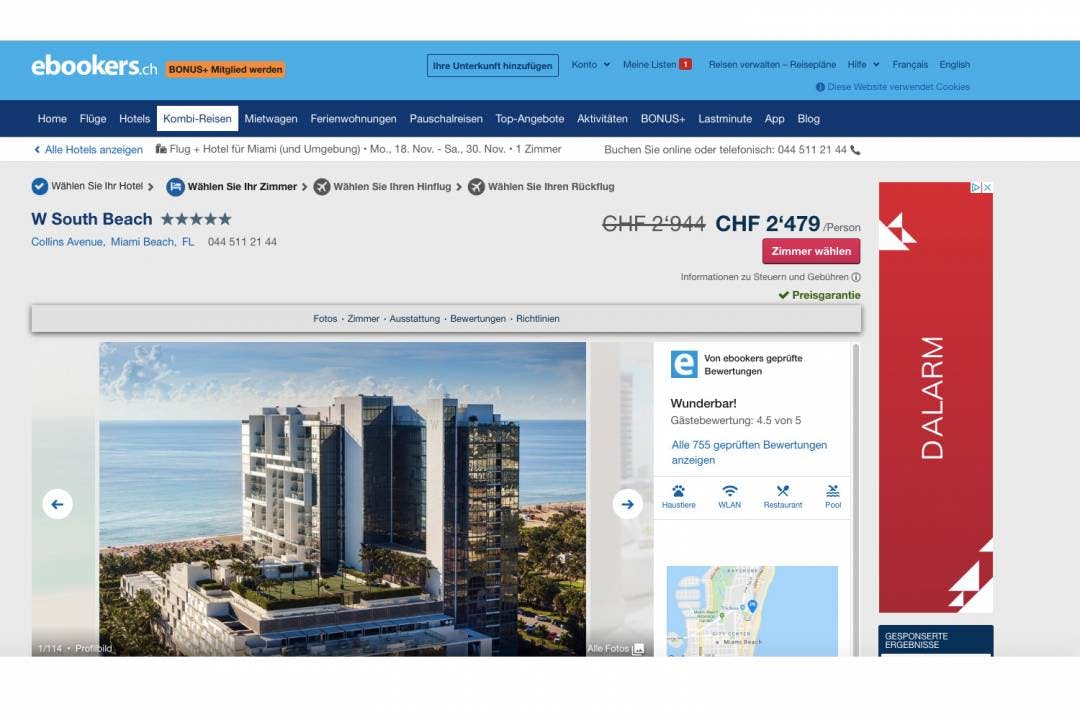 Kaufe oder buche wie gewohnt auf der Seite des Shops.