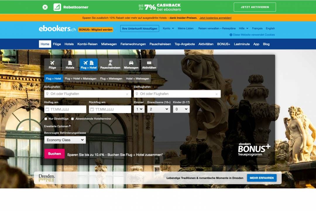 Besuche über Rabattcorner die Webseite deiner Wahl oder aktiviere deinen Cashback mit der Navigationserweiterung.