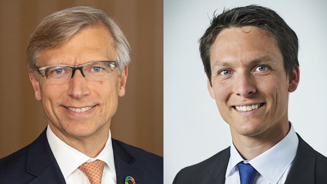 Dr. Jan Amrit Poser und Benjamin Gränicher (von links), J. Safra Sarasin Sustainable Asset Management