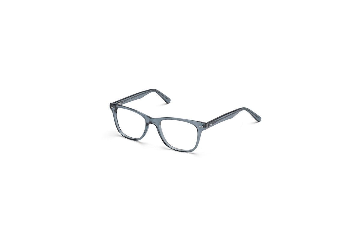 BC 011 Flex: Transparente Square-Fassung in Blau