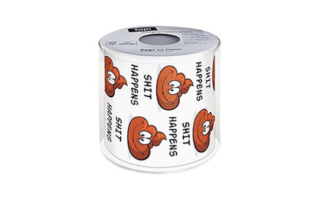 Shit happens: papier hygiénique Paper + Design, 6 fr. 95/pièce, microspot.ch. Shit happens: papier hygiénique Paper + Design, 6 fr. 95/pièce, microspot.ch.