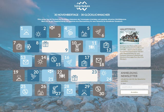 Perfekt für den Herbst: 30 Wellness- und Erlebnispreise im November-Kalender zu gewinnen.