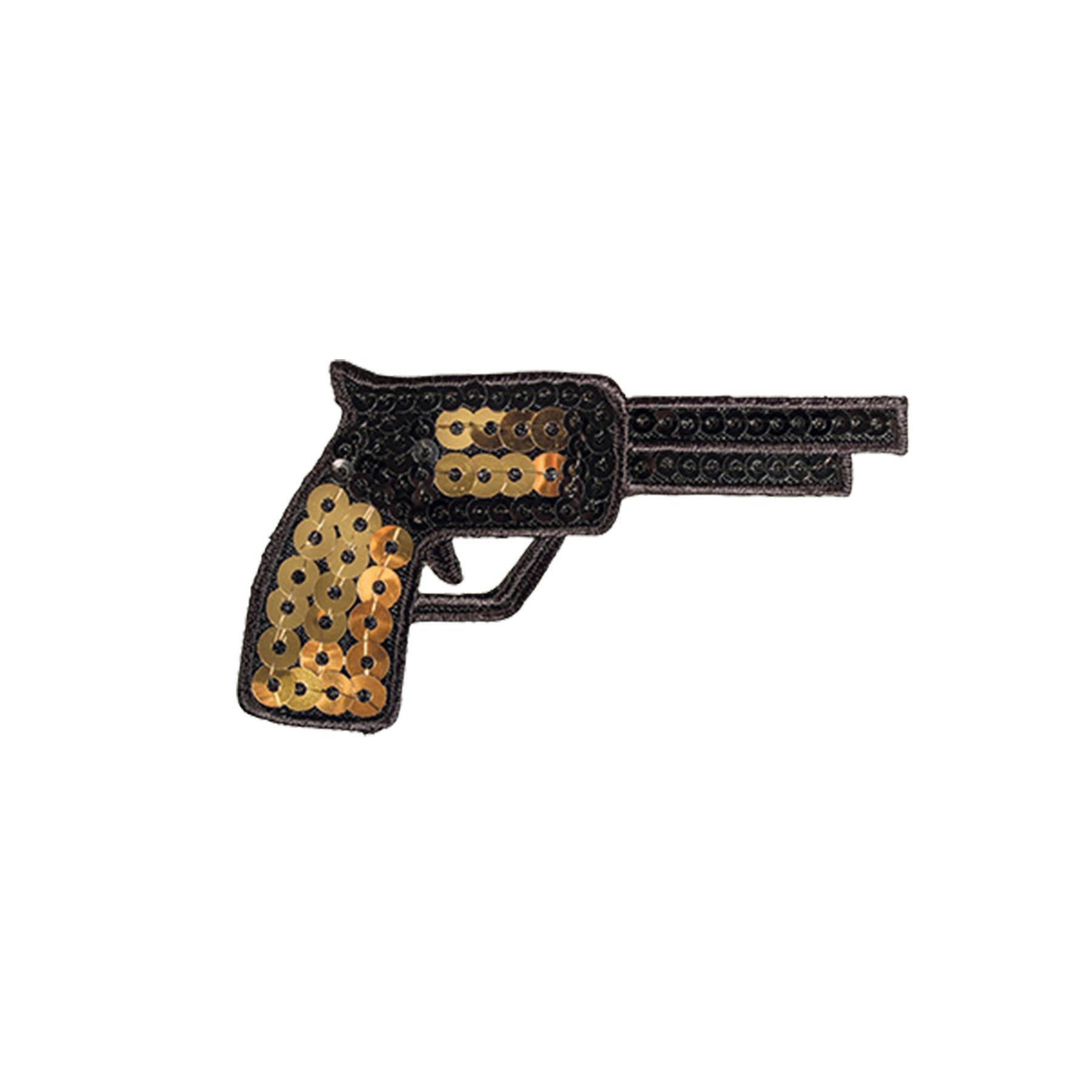 Bang Bang: Patch Cowboy Gun zum Aufbügeln, Fr. 5.95, Coop Bau + Hobby.