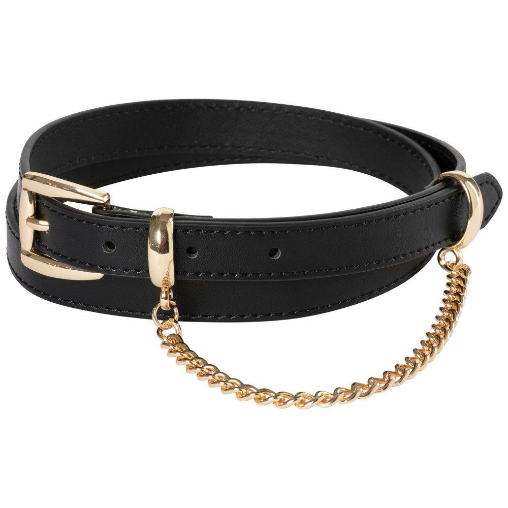 Schwarzer Gurt in Lederoptik von
