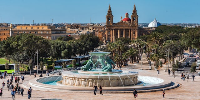 La fontaine Triton est un point de repère de Malte.