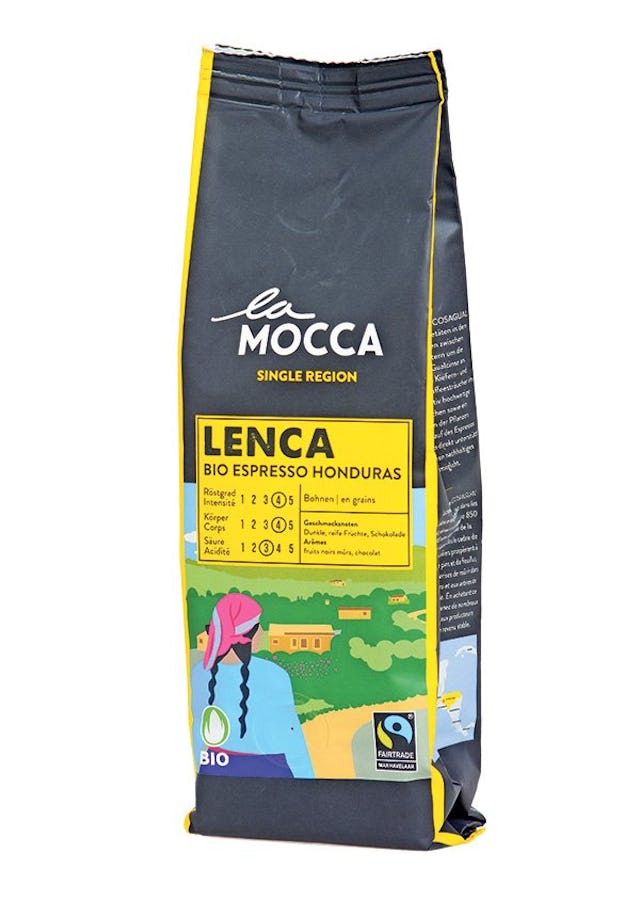 Wachmacher: La Mocca Bio Fairtrade Espresso «Lenca»,
Fr. 7.95/250 g, bei Coop. Wachmacher: La Mocca Bio Fairtrade Espresso «Lenca»,
Fr. 7.95/250 g, bei Coop.