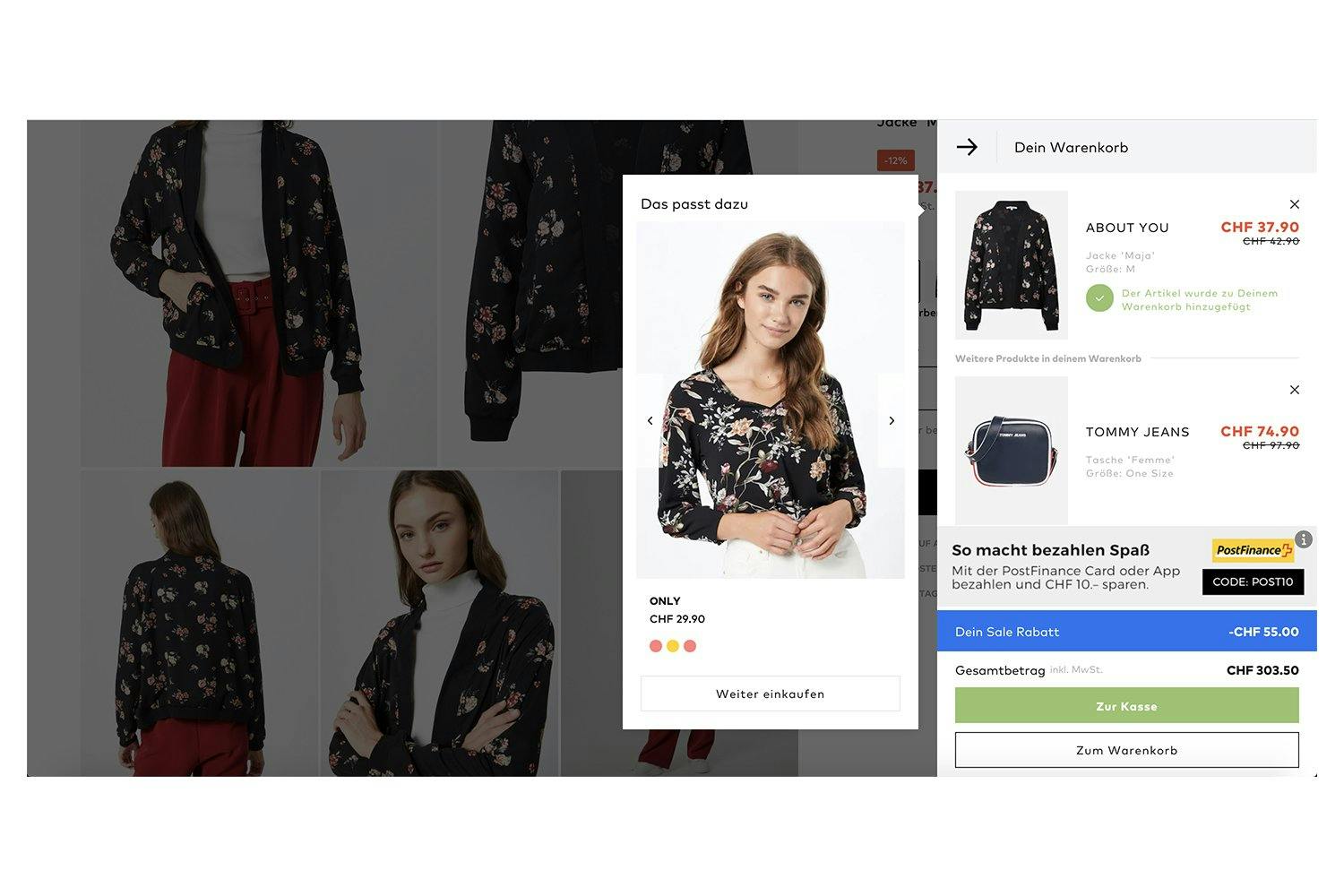 Im Online-Shop kaufst du wie gewohnt ein.