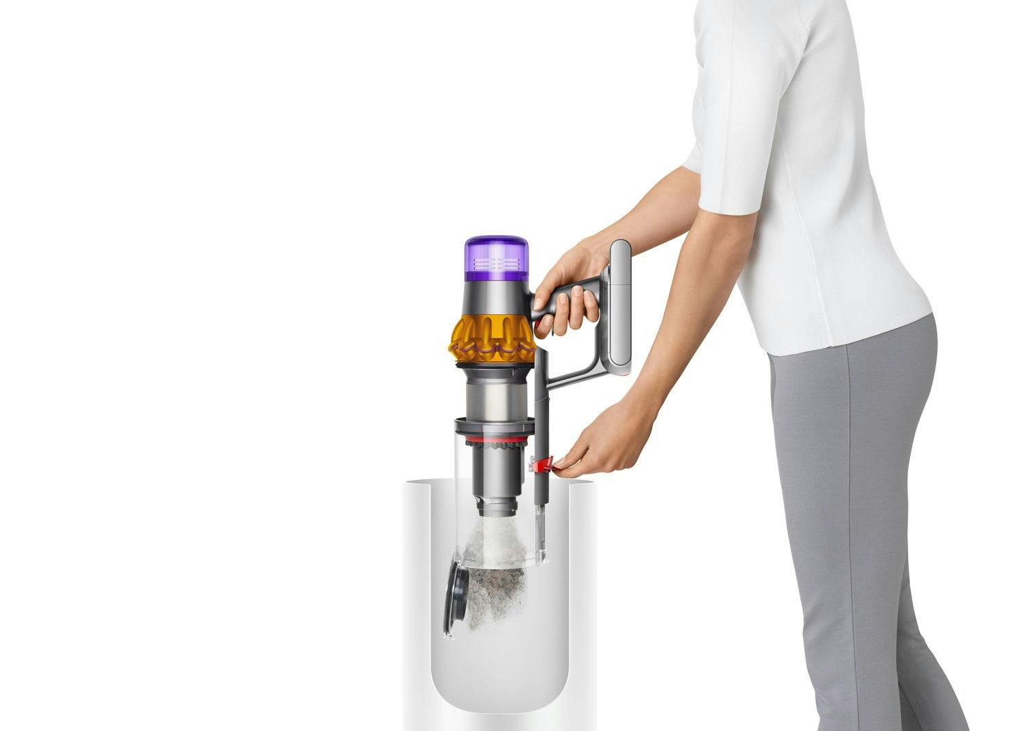 Entleeren lässt sich der Staubsauger schliesslich mit einem simplen Handgriff.