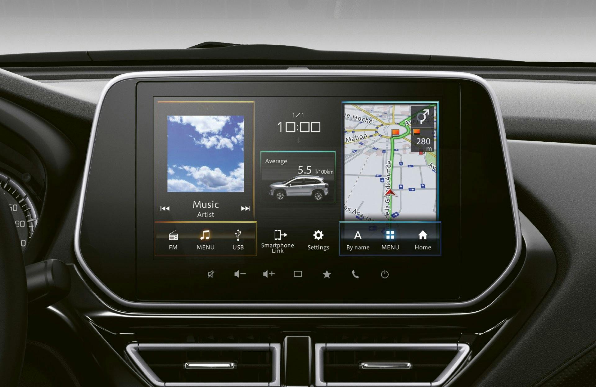 L'audio-display intègre les dernières technologies numériques, y compris Apple CarPlay®, Android Auto™, la reconnaissance vocale et les appels mains l...