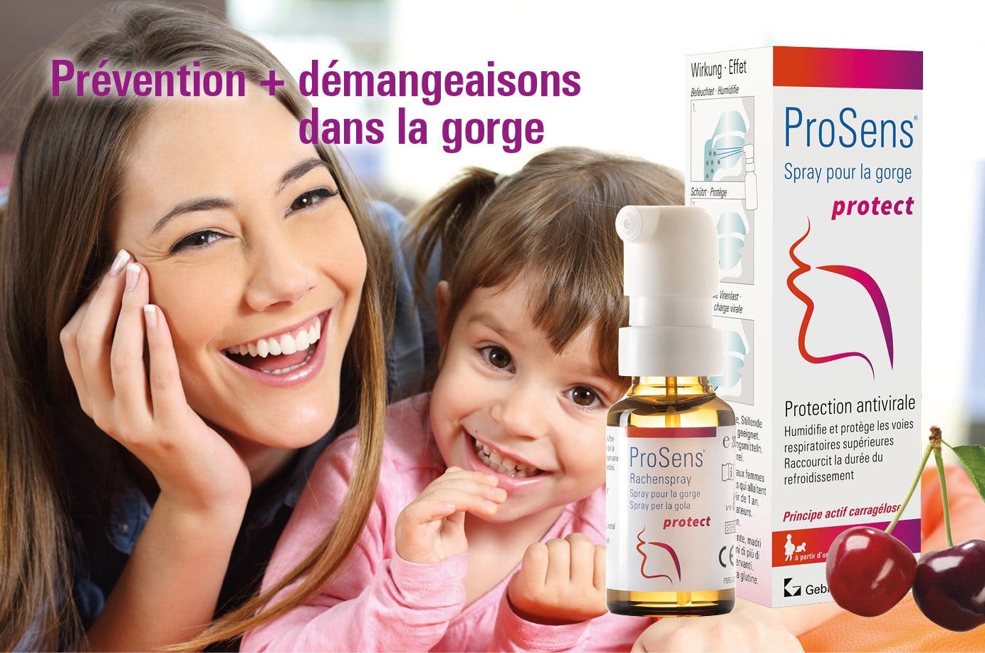 Utiliser ProSens® spray pour la gorge protect dès les premiers picotements: 2 à 3 pulvérisations 3× par jour dans la gorge: matin, midi et soir. La po...