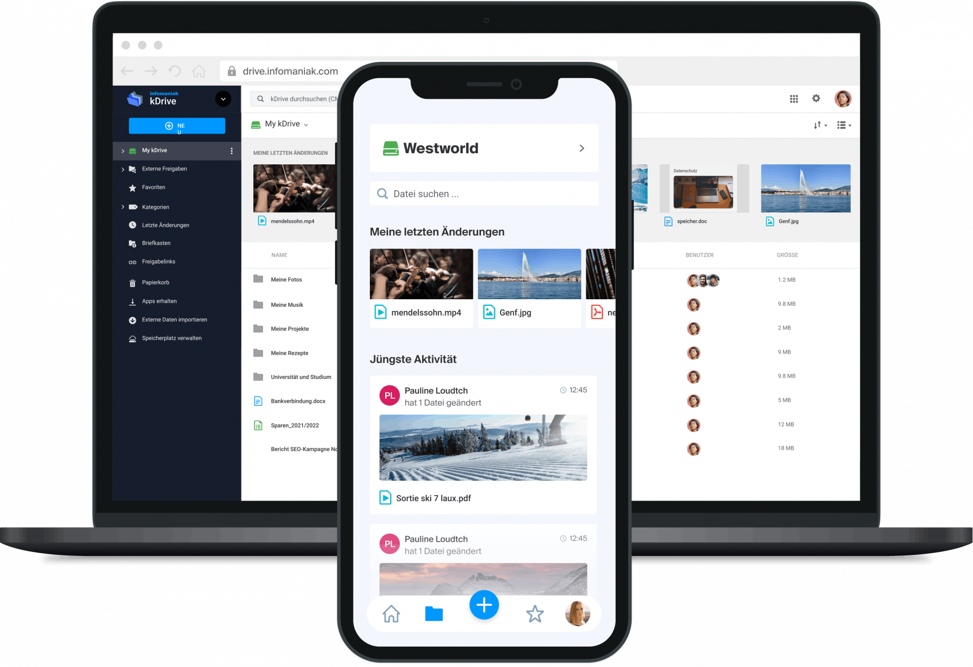 kDrive erlaubt Kundinnen und Kunden, persönliche Dateien in einer Schweizer Cloud sicher abzuspeichern und zu teilen.