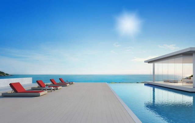 Sicht mit einer INVU ultra-polarisierten Sonnenbrille.