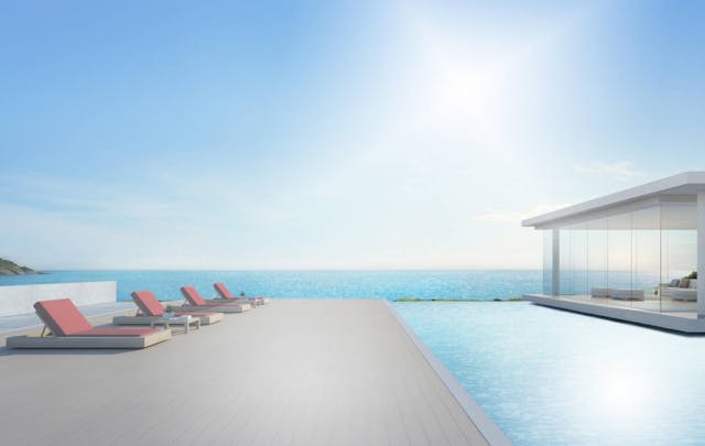 Sicht durch eine normale Sonnenbrille.