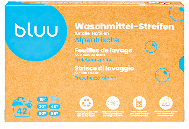 Bluu-Waschstreifen, 100 % biologisch
abbaubar, 13.95 Franken / 42 Stück, bei Coop