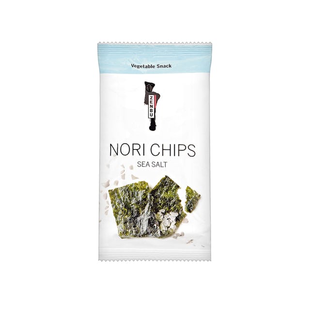En-cas salé: Chips d’algues nori au sel de mer de Zenbu, 1 fr. 80/4,5 g, Coop. En-cas salé: Chips d’algues nori au sel de mer de Zenbu, 1 fr. 80/4,5 g, Coop.
